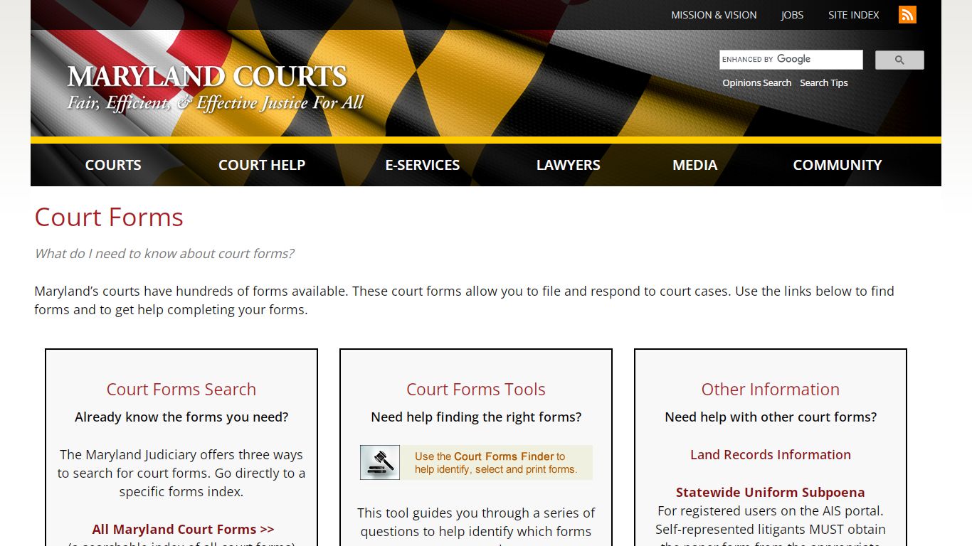 Court Forms | Maryland Courts